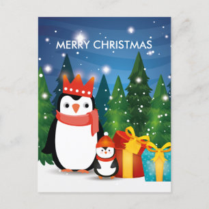 Cartes Pour Fêtes Annuelles Noël Festif d'hiver Famille Pingouin fête