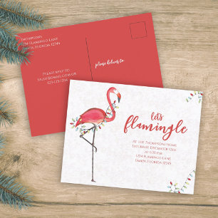 Cartes Pour Fêtes Annuelles Noël Festif Flamant rose Vacances Budget