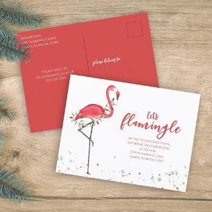 Cartes Pour Fêtes Annuelles Noël Festif Flamant rose Vacances Budget