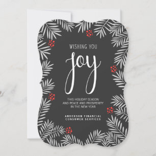 Cartes Pour Fêtes Annuelles Noël Fête Joie Chalkboard Pine Branch