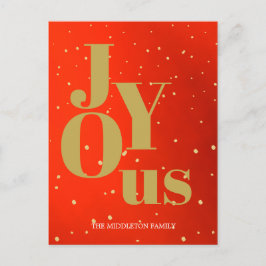 Cartes Pour Fêtes Annuelles Noël Fête Joie Rouge Or Élégant Chic
