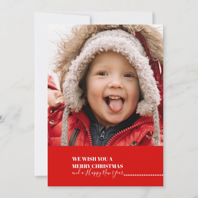 Cartes Pour Fêtes Annuelles Noël Fête Rouge Flocon de neige photo (Devant)