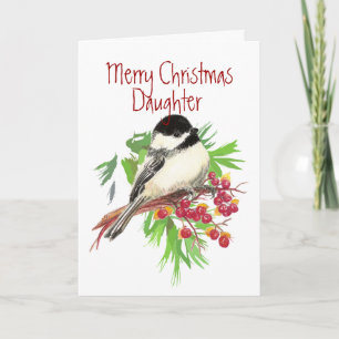 Cartes Pour Fêtes Annuelles Noël, Fille, Oiseau de poulet, Nature, Jardin