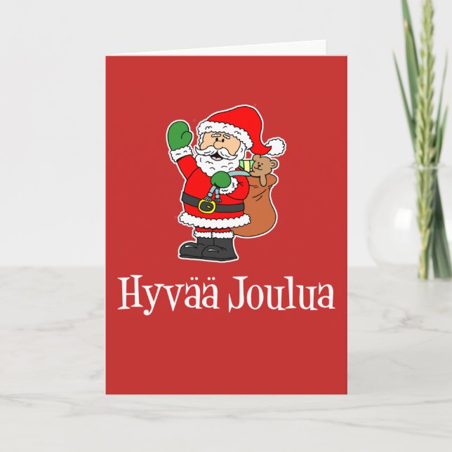 Cartes Pour Fêtes Annuelles Noël finlandais Père Noël de Hyvaa Joulua Joyeux (Devant)
