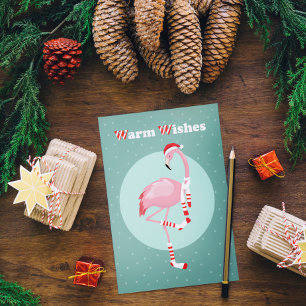 Cartes Pour Fêtes Annuelles Noël Flamingo Rose Mignon