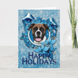 Cartes Pour Fêtes Annuelles Noël - Flocon de neige bleu - Boxe - Vindy