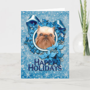Cartes Pour Fêtes Annuelles Noël - Flocon de neige bleu - Bruxelles Griffon