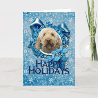 Cartes Pour Fêtes Annuelles Noël - Flocon de neige bleu - Goldendoodle