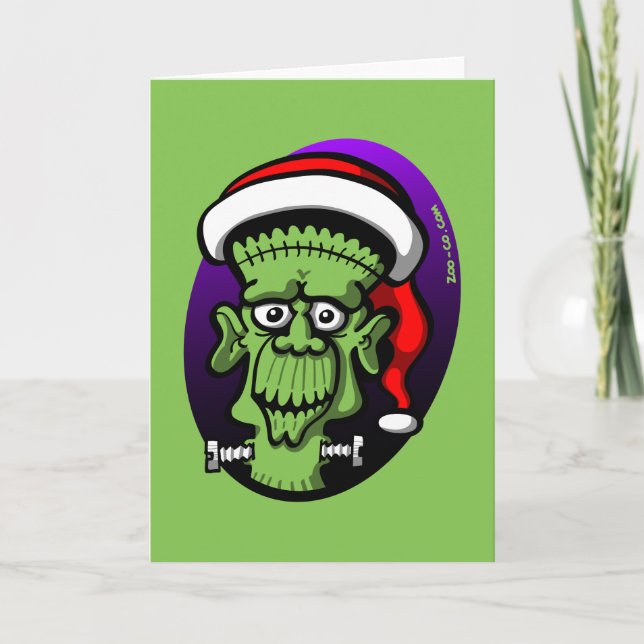 Cartes Pour Fêtes Annuelles Noël Frankenstein (Devant)