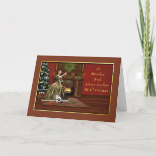 Cartes Pour Fêtes Annuelles Noël, frère et belle-soeur, cru