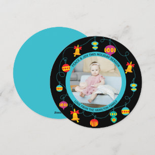 Cartes Pour Fêtes Annuelles Noël Fun Personnalisé Fun Modern Wreath Photo