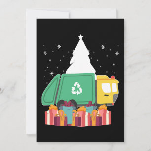 Cartes Pour Fêtes Annuelles Noël Funny Garbage Truck Winter Holiday Cadeau