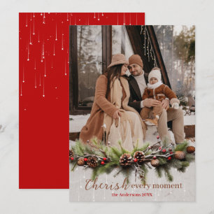 Cartes Pour Fêtes Annuelles Noël Garland et les étoiles de tir Chérir