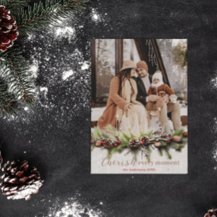 Cartes Pour Fêtes Annuelles Noël Garland et les étoiles de tir Chérir