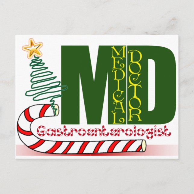 CARTES POUR FÊTES ANNUELLES NOËL GASTROENTEROLOGUE (Devant)