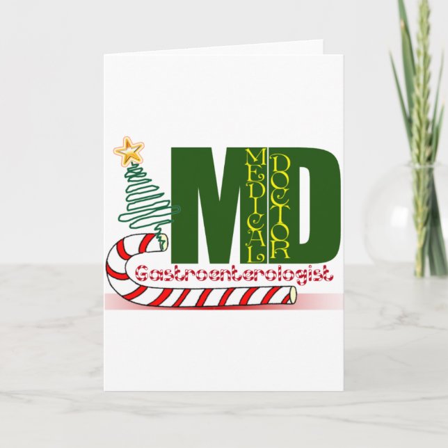 CARTES POUR FÊTES ANNUELLES NOËL GASTROENTEROLOGUE (Devant)