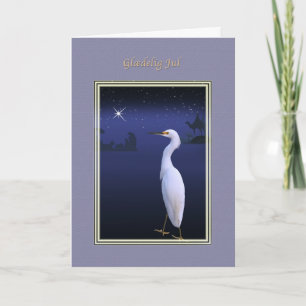 Cartes Pour Fêtes Annuelles Noël, Glædelig juillet, le danois, héron, nativité