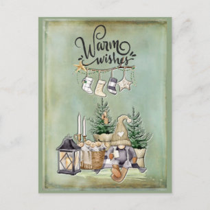 Cartes Pour Fêtes Annuelles Noël Gnome Chaleureux Voeux