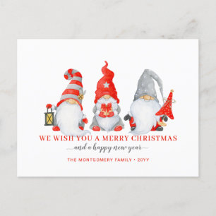 Cartes Pour Fêtes Annuelles Noël Gnome Trio