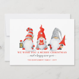 Cartes Pour Fêtes Annuelles Noël Gnome Trio