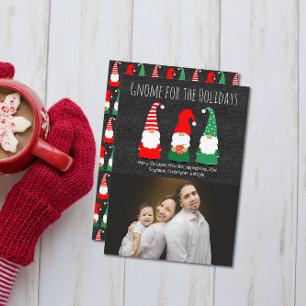 Cartes Pour Fêtes Annuelles Noël Gnomes mignonne Whimsical Photo de vacances