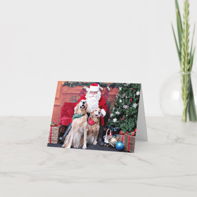 Cartes Pour Fêtes Annuelles Noël - Golden Retriever - Sadie & Misty (Devant)