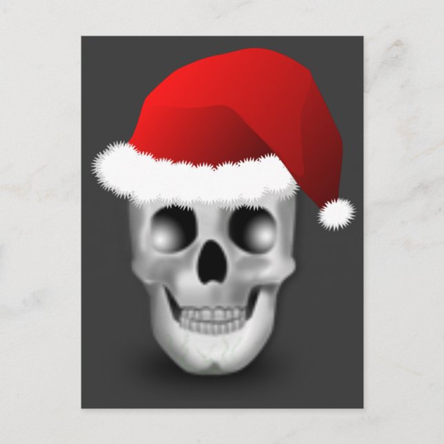 Cartes Pour Fêtes Annuelles Noël Goth Crâne Père Noël (Devant)