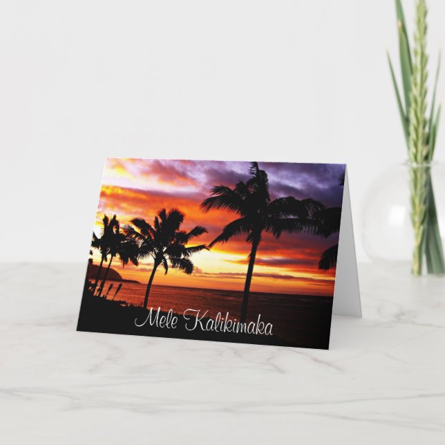 Cartes Pour Fêtes Annuelles Noël hawaïen (Devant)