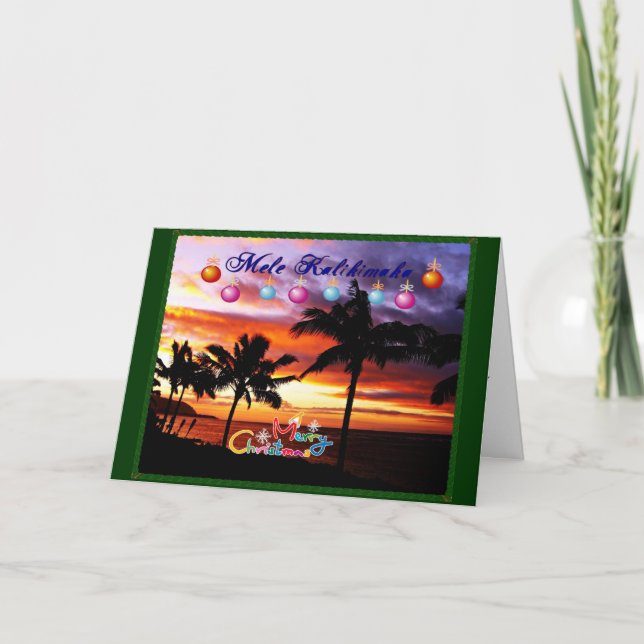 Cartes Pour Fêtes Annuelles Noël hawaïen (Devant)