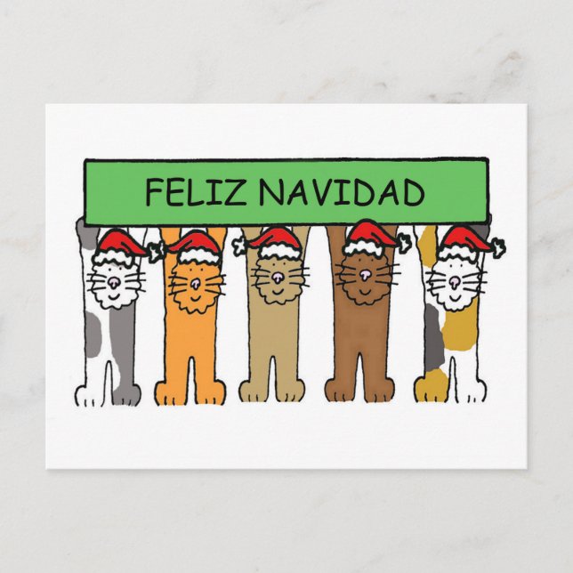 Cartes Pour Fêtes Annuelles Noël heureux de Feliz Navidad dans l'Espagnol, (Devant)