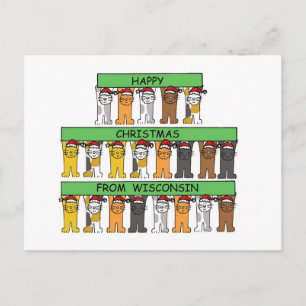Cartes Pour Fêtes Annuelles Noël heureux des chats du Wisconsin