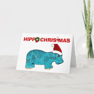 Cartes Pour Fêtes Annuelles Noël hippo égyptien