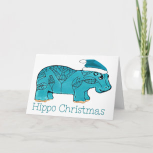 Cartes Pour Fêtes Annuelles Noël hippo égyptien