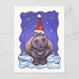 Cartes Pour Fêtes Annuelles Noël Hippopotame
