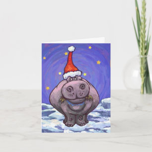 Cartes Pour Fêtes Annuelles Noël Hippopotame