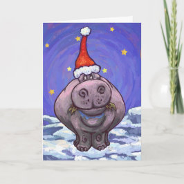 Cartes Pour Fêtes Annuelles Noël Hippopotame
