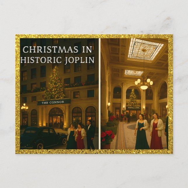 Cartes Pour Fêtes Annuelles Noël historique Joplin MO Connor Hotel (Devant)