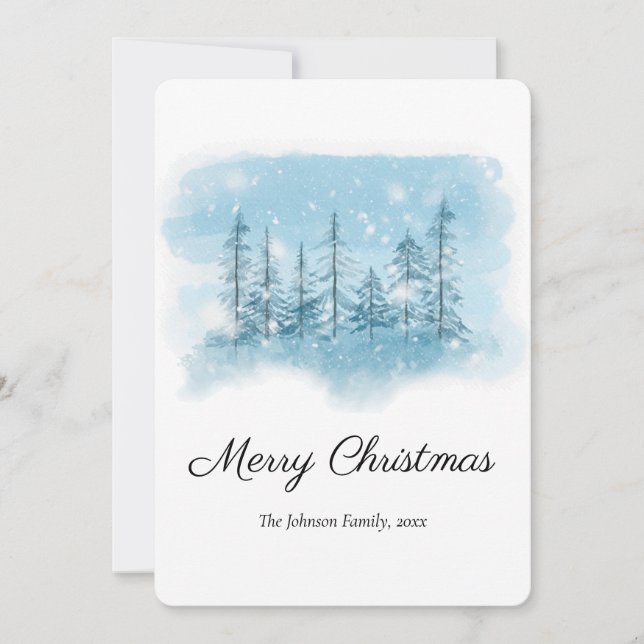 Cartes Pour Fêtes Annuelles Noël hivernal neige ronde (Devant)