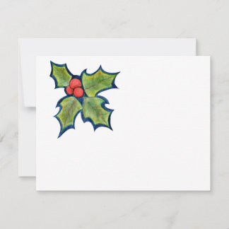 Cartes Pour Fêtes Annuelles Noël Holly Feuilles, Berries rouges