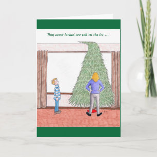 Cartes Pour Fêtes Annuelles Noël humoristique - l'arbre trop grand