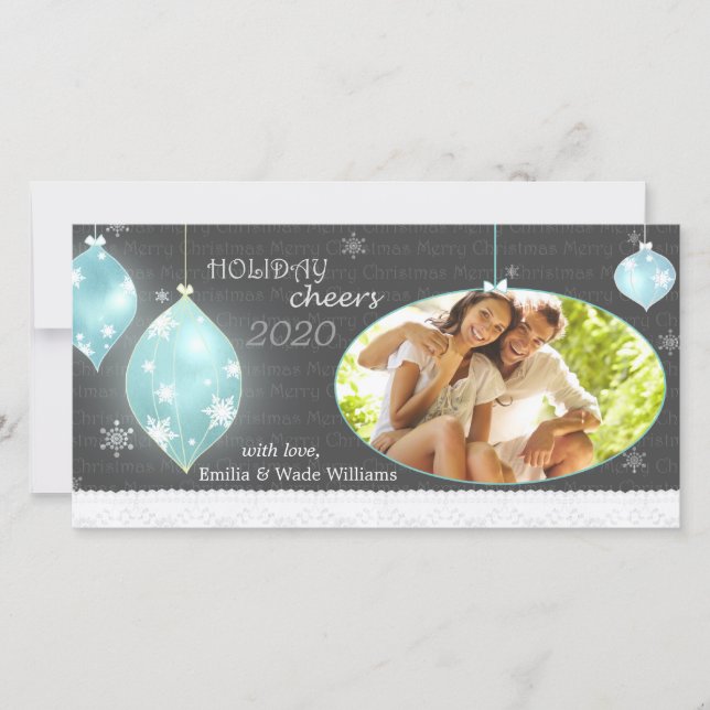 Cartes Pour Fêtes Annuelles Noël impertinent ornemente la nouvelle photo de (Devant)