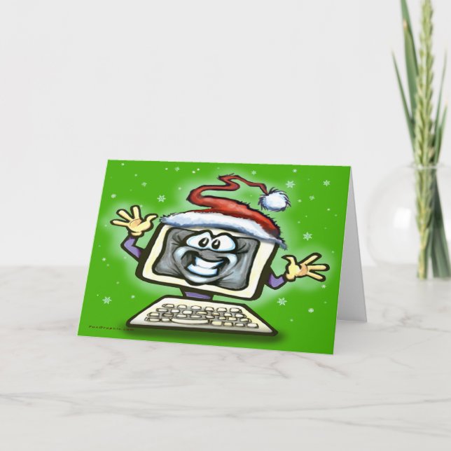 Cartes Pour Fêtes Annuelles Noël informatique (Devant)