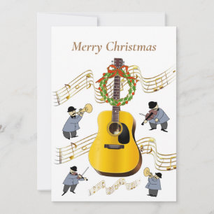 Cartes Pour Fêtes Annuelles Noël Instruments de musique Notes musicales Guitar