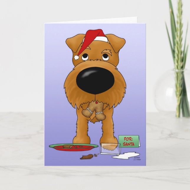 Cartes Pour Fêtes Annuelles Noël irlandais Terrier (Devant)