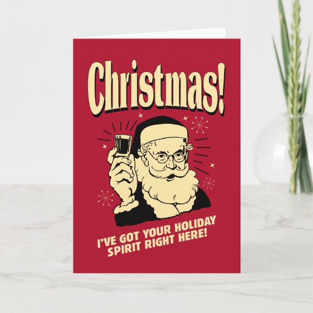 Cartes Pour Fêtes Annuelles Noël : J'ai ton esprit de vacances ici (Devant)