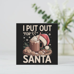 Cartes Pour Fêtes Annuelles Noël Je Mets Pour Le Père Noël Lait Biscuits Drôle
