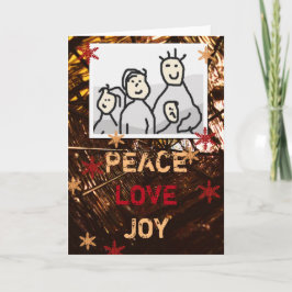 Cartes Pour Fêtes Annuelles Noël Joie Amour Paix saisonnière avec photo