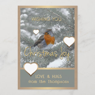 Cartes Pour Fêtes Annuelles Noël Joie Coeur Songbird Snowy À feuillage persist