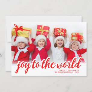 Cartes Pour Fêtes Annuelles Noël Joie Main moderne Script Lettré Photo