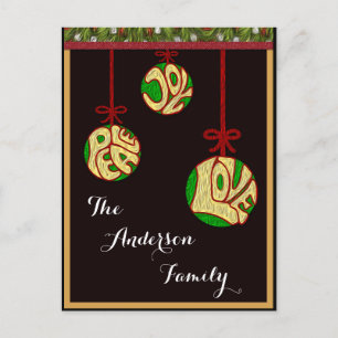 Cartes Pour Fêtes Annuelles Noël Joie Paix Amour Famille Personnaliser